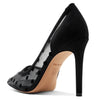 Aachcol Women's Mesh Polka Dot Pointed Toe Stilettos | Elegant High Heel Dress Shoes