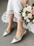 Aachcol Women's Rhinestone Bow Slingback Heels | Elegant Bridal Wedding Shoes