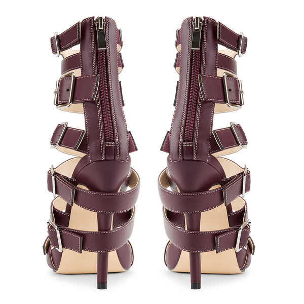 Aachcol Women's Multi Strap Buckle High Heel Sandals | Strappy Stiletto Heels