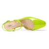 Ladies Patent Leather Slingback Pumps with 2.3 Inche Stiletto Heel and Petite Square Toe for Women