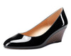 Aachcol Womens Wedge Heels Pumps Comfort Slip-on Round-Toe Basic Pump 2Inch Mid-Heel
