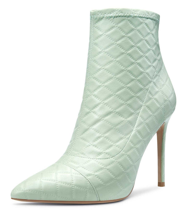 CASTAMERE Women's High Heel Ankle Boots Slip-on Pointed Toe Stretch Boot Stilettos Basic Classic Boots 10CM Heels
