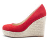 Aachcol Womens High Heels Platform Wedge Pumps Comfortable Leather Lining Slip-on Office Suede Shoes 10CM Heel