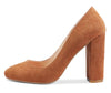 Aachcol Womens High Heels Round Toe Pumps Slip-on 10CM Chunky Block Heel Office