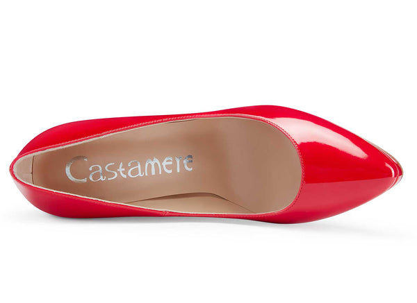 CASTAMERE Womens High Heels Platform Pumps Slip-on Stilettos 12CM Heel Office Dress Patent Shoes