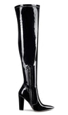 Aachcol Women's High Heels Over Knee Boots Pointed-Toe Sexy Boot with Zipper Basic Office Boot 4" Chunky Heel Shoes