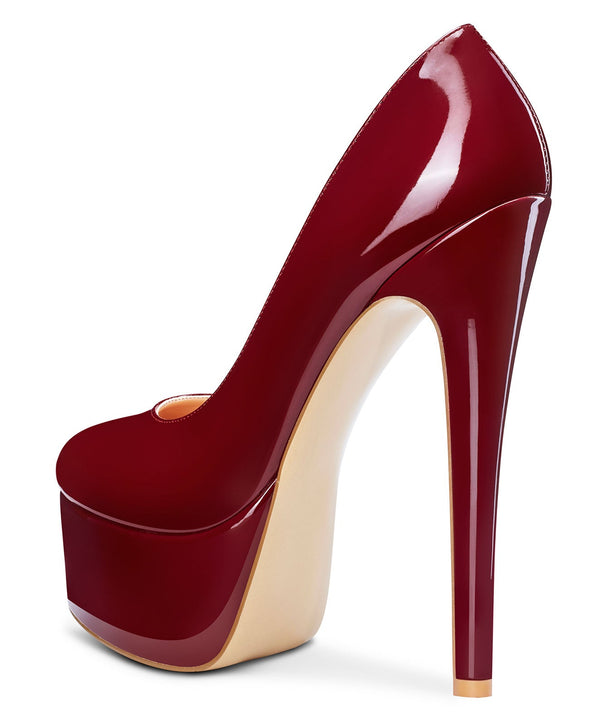 Aachcol Women's High Heels Platform Pumps Slip On Sexy Round Toe Stilettos 5.9 Inches Inch Heel Classic Dress Party Shoes