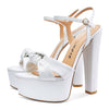 Aachcol Womens High Heel Platform Sandals Slingback Ankle Strap Bow-Knot Sandal Chunky Heel 5.9 Inches