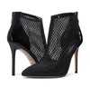 Aachcol Women's Mesh Ankle Boots High Heels Sandals Booties Slip On Pointed Toe Stilettos Boots with Zipper 10CM Heels