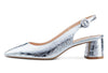 Aachcol Womens Chunky Block Heels Slingback Pumps Slip-on Pointy Toe 5CM Heel Sandals