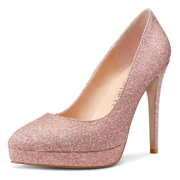 Aachcol Womens High Heels Platform Pumps Slip-on Stilettos 12CM Heel Office Dress Fashion Shoes