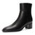 Aachcol Women's Warm Ankle Boots Chunky Block Low-Heels Boot With Zipper Square-Toe Chelsea Booties