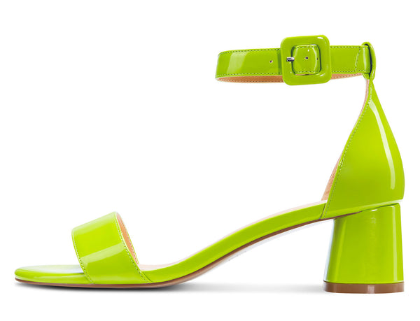 CASTAMERE Womens Chunky Block Heel Sandals Ankle Strap Open Toe Buckle 5CM Heels Sandal