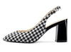 Aachcol Womens Slingback Chunky Heels Pumps Comfortable Leather Square-Toe Block Mid-Heels Office Classic Shoes 7.5 cm Heel