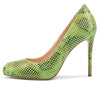 Aachcol Womens Round Toe High Heels Pumps Slip On Stilettos 10CM Heel Bling Suede