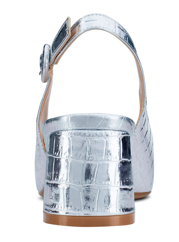 Aachcol Womens Chunky Block Heels Slingback Pumps Slip-on Pointy Toe 5CM Heel Sandals