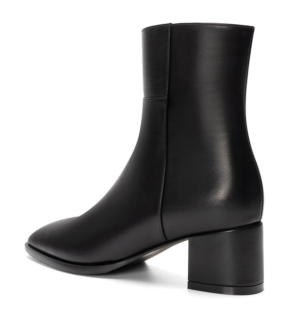 Aachcol Women's Warm Ankle Boots Chunky Block Low-Heels Boot With Zipper Square-Toe Chelsea Booties