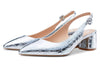 Aachcol Womens Chunky Block Heels Slingback Pumps Slip-on Pointy Toe 5CM Heel Sandals