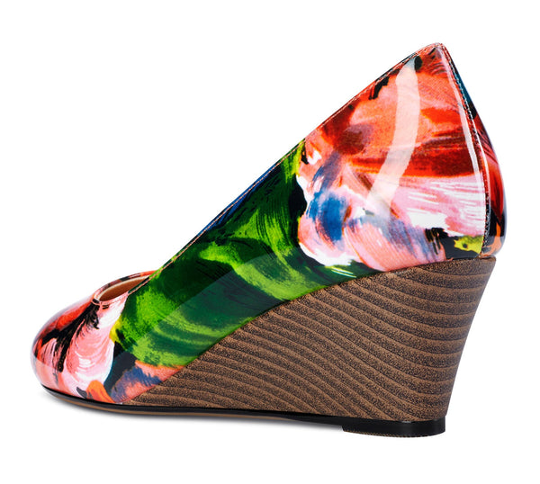 Aachcol Womens Wedge Heels Pumps Comfort Slip-on Round-Toe Basic Pump 2Inch Mid-Heel