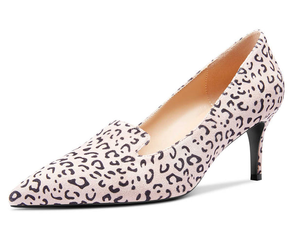 Aachcol Womens Stiletto Mid Heels Office Pumps Pointed Toe Slip-on 6CM Bling Suede