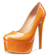 Aachcol Women's High Heels Platform Pumps Slip On Sexy Round Toe Stilettos 5.9 Inches Inch Heel Classic Dress Party Shoes