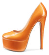 Aachcol Women's High Heels Platform Pumps Slip On Sexy Round Toe Stilettos 5.9 Inches Inch Heel Classic Dress Party Fashion Shoes