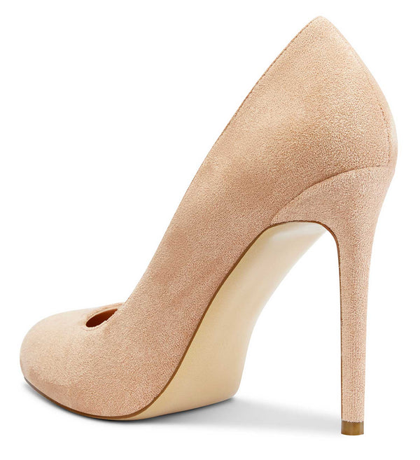 Aachcol Womens Round Toe High Heels Pumps Slip On Stilettos 10CM Heel Bling Suede