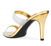 Aachcol Womens Mid-Heels Slingback Sandals Sexy Strap Pointy Toe Slip-on Sandal 8CM Heels