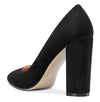 Aachcol Womens High Heels Round Toe Pumps Slip-on 10CM Chunky Block Heel Office