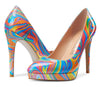 Aachcol Womens High Heels Platform Pumps Slip-on Stilettos 12CM Heel Office Dress Fashion Shoes