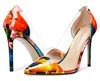 Aachcol Women's High Heels Transparent Clear Pumps Slip On Sexy Pointed Toe Stilettos 4" Inch Red Colorfull Patent Heel
