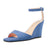 Aachcol Women High Wedge Heel Peep Open Toe Sandals Ankle Strap Buckle Office Party Cute Classic 3.9 Inches Heels Blue