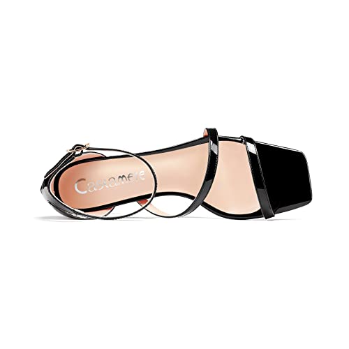 Aachcol Women High Heel Open Toe Sandals Ankle Strap Gladiator Wedding Prom Dress 3.3 Inches Heels Black