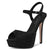 Aachcol Womens Platform Sandals Peep Open Toe Ankle Strap Stiletto High Heel Suede Dress Shoes Bridal Wedding Black 5 Inch