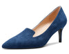Aachcol Womens Stiletto Mid Heels Office Pumps Pointed Toe Slip-on 6CM Bling Suede