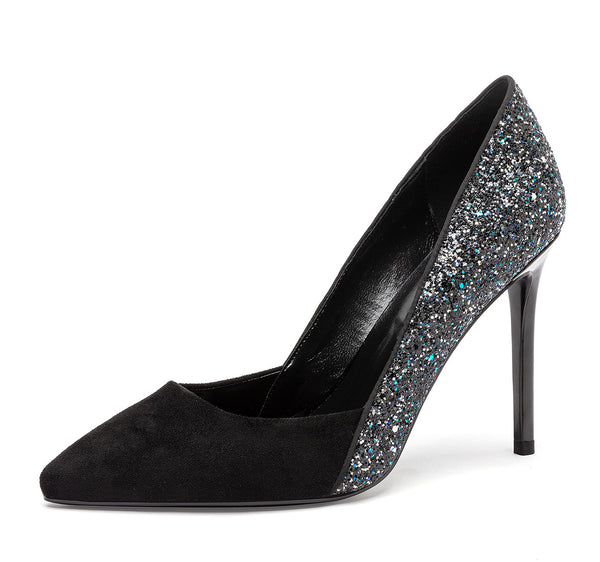 CASTAMERE Womens Leather Lining High Heels Pumps Pointed Toe Slip-on 10CM Shoes