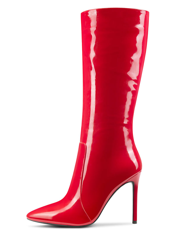 CASTAMERE Womens Knee High Boots High Heels Elegant Pointy Toe Stilettos Boot with Zipper 10CM Heel