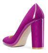 Aachcol Womens High Heels Round Toe Pumps Slip-on 10CM Chunky Block Heel Office