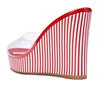 Aachcol Womens High Heels Platform Wedge Sandals Clear Transparent Comfortable Slippers Leather Lining Slip-on Office Shoes 10CM Heel