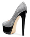 Aachcol Women's High Heels Platform Pumps Slip On Sexy Round Toe Stilettos 5.9 Inches Inch Heel Classic Dress Party Fashion Shoes