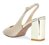 Aachcol Womens Slingback Chunky Heels Pumps Comfortable Leather Square-Toe Block Mid-Heels Office Classic Fashion Shoes 7.5 cm Heel