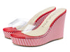 Aachcol Womens High Heels Platform Wedge Sandals Clear Transparent Comfortable Slippers Leather Lining Slip-on Office Shoes 10CM Heel