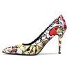 Aachcol Womens Pumps Pointed Toe Slip On Stiletto High Heel Patent Dress Shoes Office Multicolor 3.5 Inch