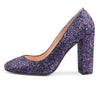 Aachcol Womens High Heels Round Toe Pumps Slip-on 10CM Chunky Block Heel Office