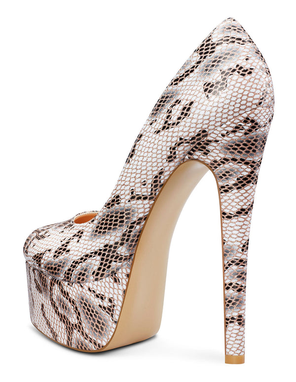 Aachcol Women's High Heels Platform Pumps Slip On Sexy Round Toe Stilettos 5.9 Inches Inch Heel Classic Dress Party Shoes
