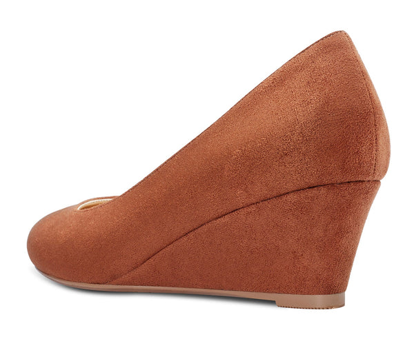 Aachcol Women's Mid-Heel Pumps Closed Round Toe Wedge Comfort Dress Pump Office 2Inch Heels Wedges Shoes