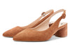 Aachcol Womens Chunky Block Heels Slingback Pumps Slip-on Pointy Toe 5CM Heel Sandals
