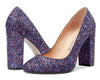 Aachcol Womens High Heels Round Toe Pumps Slip-on 10CM Chunky Block Heel Office