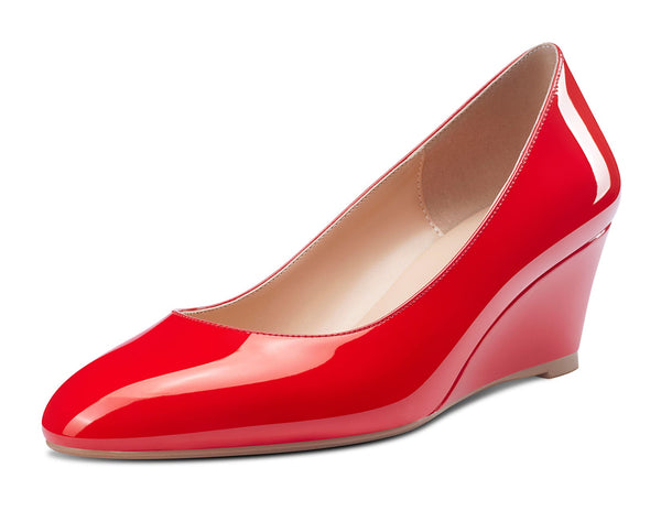 Aachcol Women's Mid-Heel Pumps Closed Round Toe Wedge Comfort Dress Pump Office 2Inch Heels Wedges Shoes