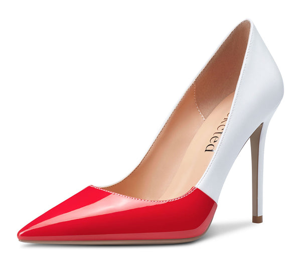 CASTAMERE Womens High-Heels Pumps Stiletto Pointed-Toe Slip-On Pump Evening Shoes 4 Inch Heel